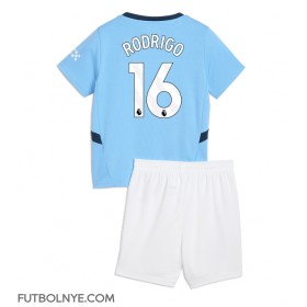 Camiseta Manchester City Rodri Hernandez #16 Primera Equipación para niños 2024-25 manga corta (+ pantalones cortos)